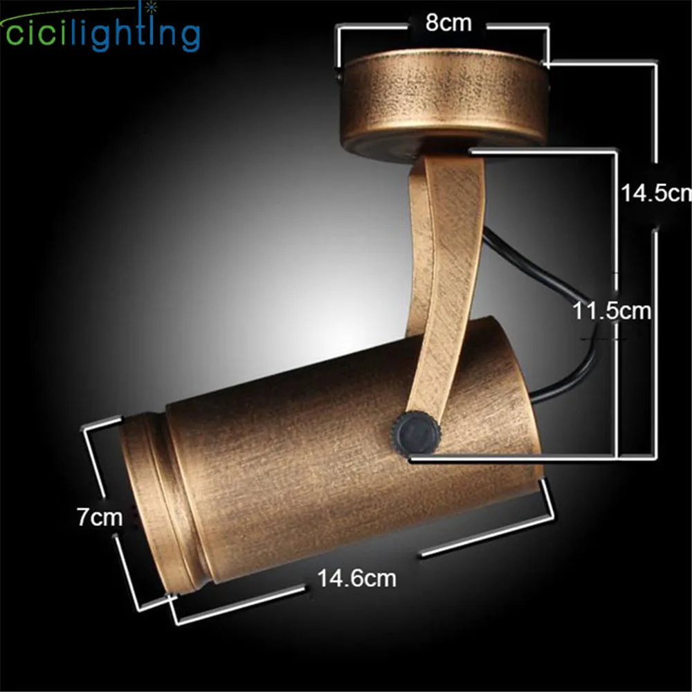 Loft винтажный Светодиодный точечный светильник s промышленный поверхностного
