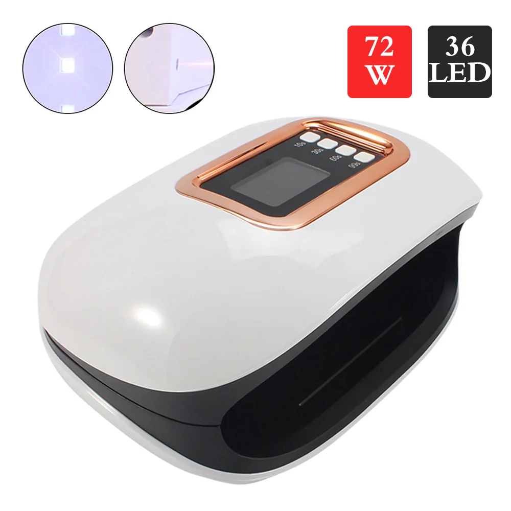 

72W Nail Dryer UV Lamp LED Two Hand Lamp Nail Professional Manicure Curing Nail Art Manicure Tool 36 LED Time Display Nail Dryer