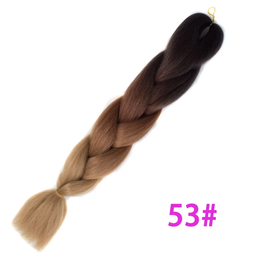 VERVES плетение волос 5 шт./упак. 24 ''большие синтетические косы 100 г/шт. ombre Цвет термостойкие волокна для наращивания волос - Цвет: # Синий