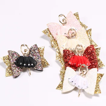 

Retail 1pc Fashion Luxury Glitter Bow Hairpins Solid Fairy Ballet Bowknot Hair Clips Princess Headwear Hair Accessories