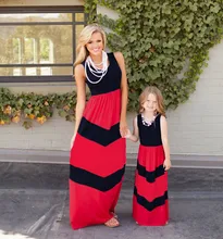 

Mother Daughter dresses wave striped mom and daughter dress chevron maxi mother daughter matching clothes family look