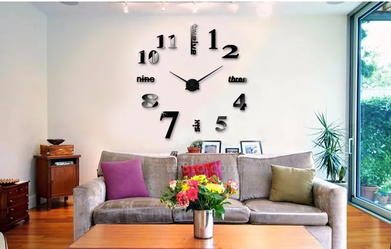 Muhsein новые модные большие размеры настенные часы зеркальные наклейки DIY настенные часы модем декор для гостиной настенные часы