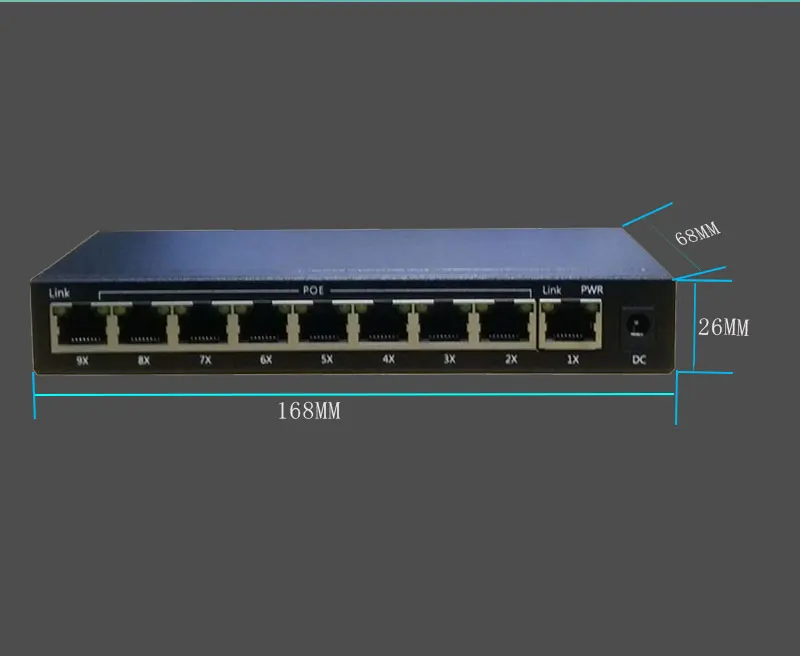 Мини 9 портов poe коммутатор сетевые переключатели питания для ip-камеры поддержка Ieee802.3af/at Optinal 48V2A 50V1. 25A с адаптером питания