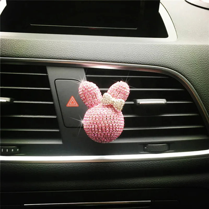 

Lovely Rabbit Head Auto Air Condition Vent Clip Air Freshener Styling Exdues Cologne Flavour Adjusting Car Interior Air Perfume