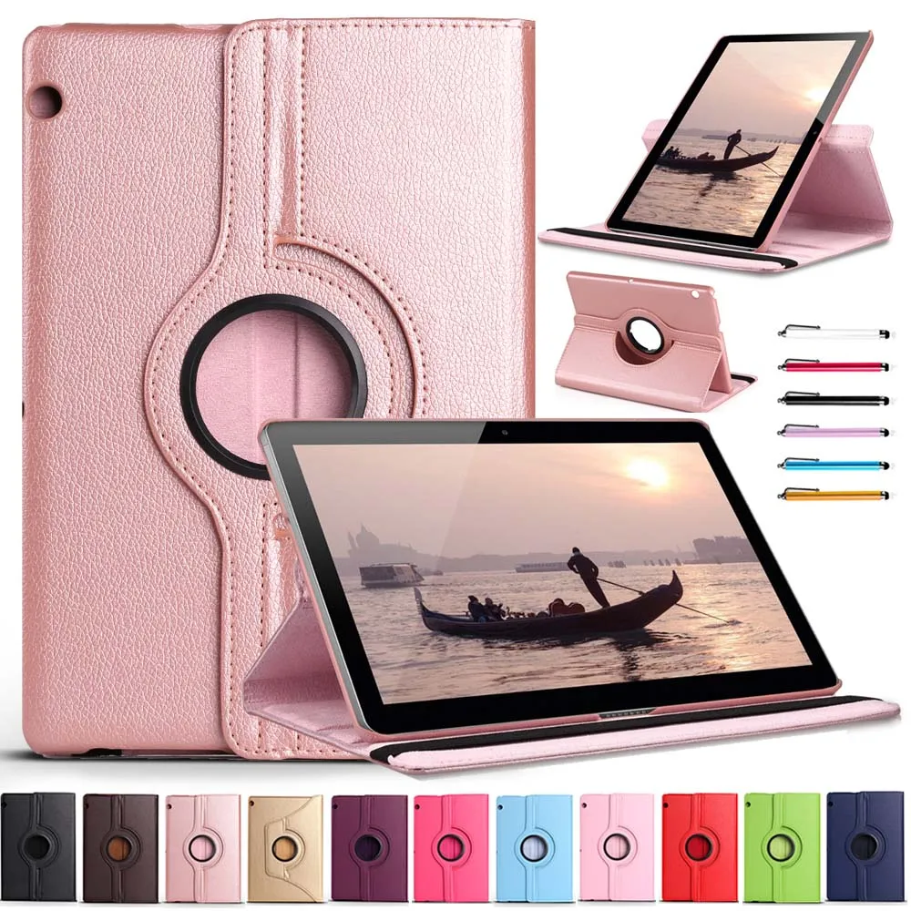 

Eagwell PU Leather Case Cover For Huawei Mediapad T3 10 9.6" 360 Degrees Rotate Litchi pattern Flip Stand Case Shell Skin Capa