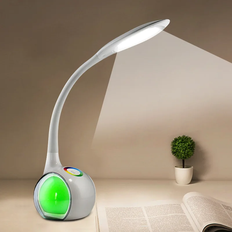 

Artpad Mini Rechargeable RGB Led Study Reading Lamp 3 Levels Brightness Dimmable Night Light Beside Lamp Good Gift for Children