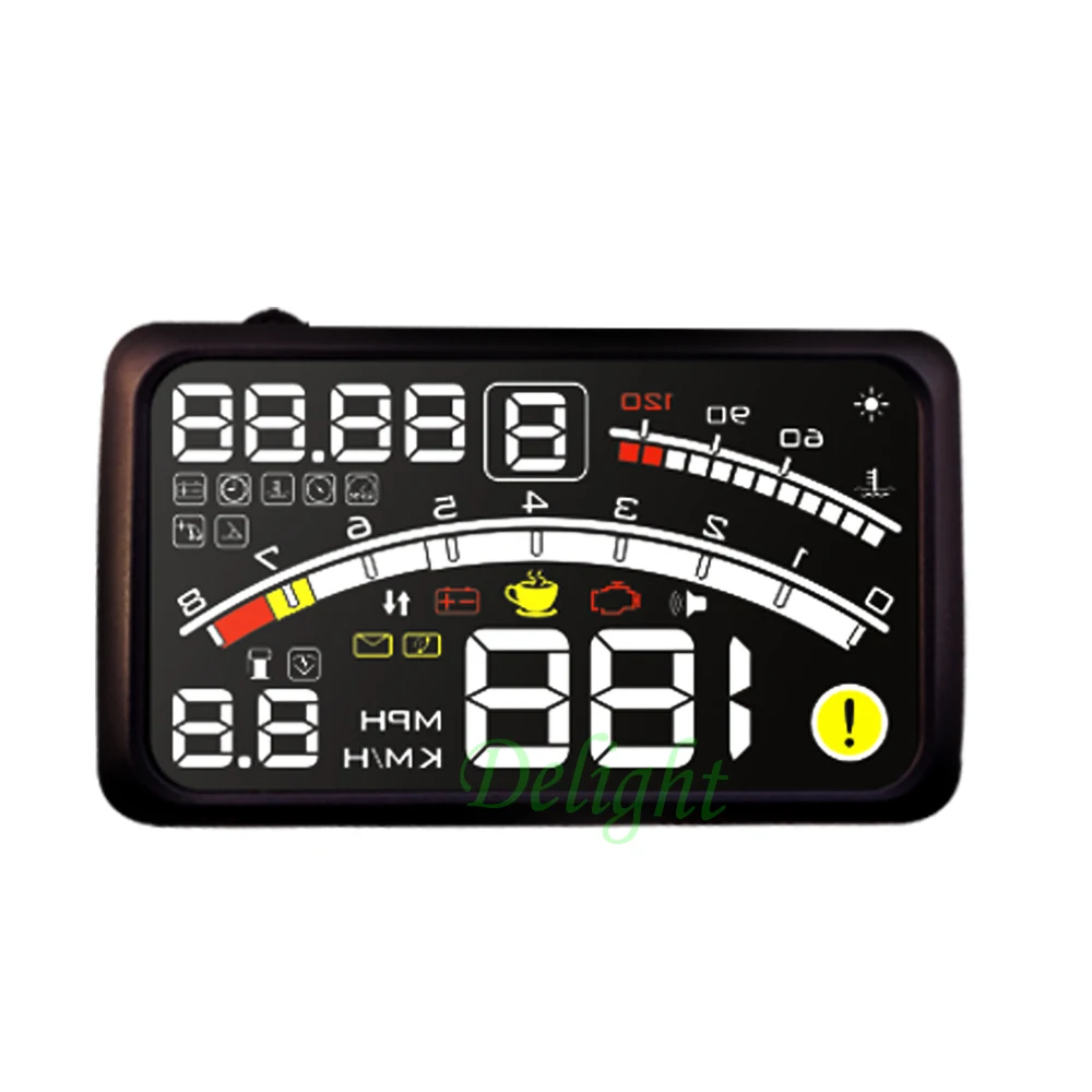 4E 5 &quotАвтомобильный OBD2 II EUOBD автомобильный HUD Дисплей с повышенной скоростью
