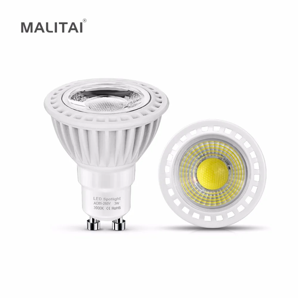 

GU10 LED Bulb lamp 110V 220V 3W 5W 7W Non-Dimmable COB LED Spotlight Aluminum AC85V-265V Indoor lighting