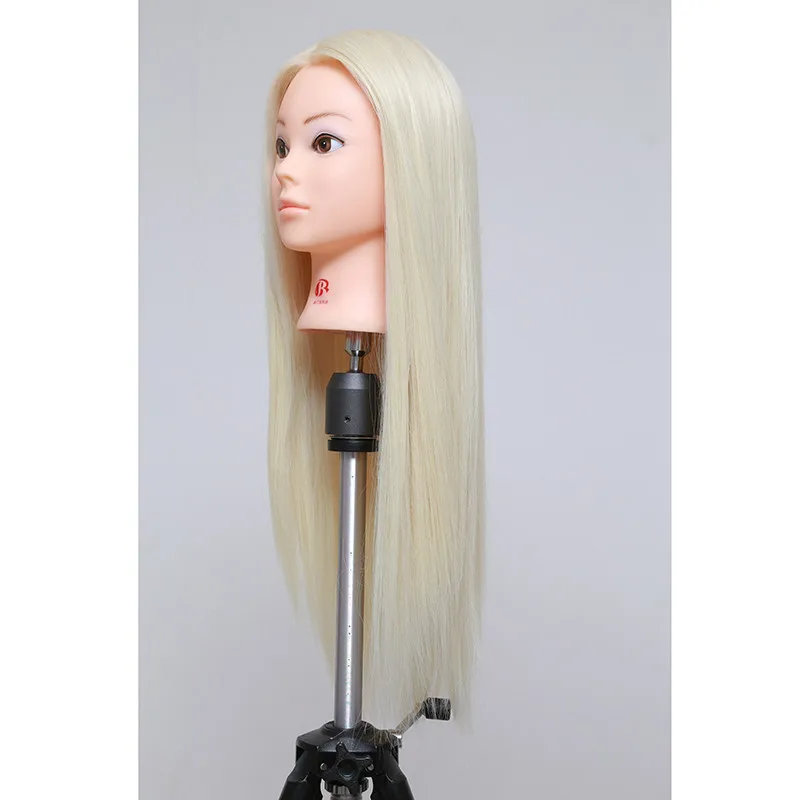 Hotsale 26&quot Hair Styling Training Head Female Mannequin Manikin Synthetic Fiber Cosmetology Doll With Desk Holder|head head|head traininghead for