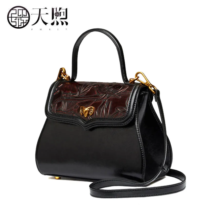 Umhängetasche red Geprägt Winter Blue Pmsix Schulter Handtasche Designer Leder Und Herbst Wine Vintage Mini aw1Tgq