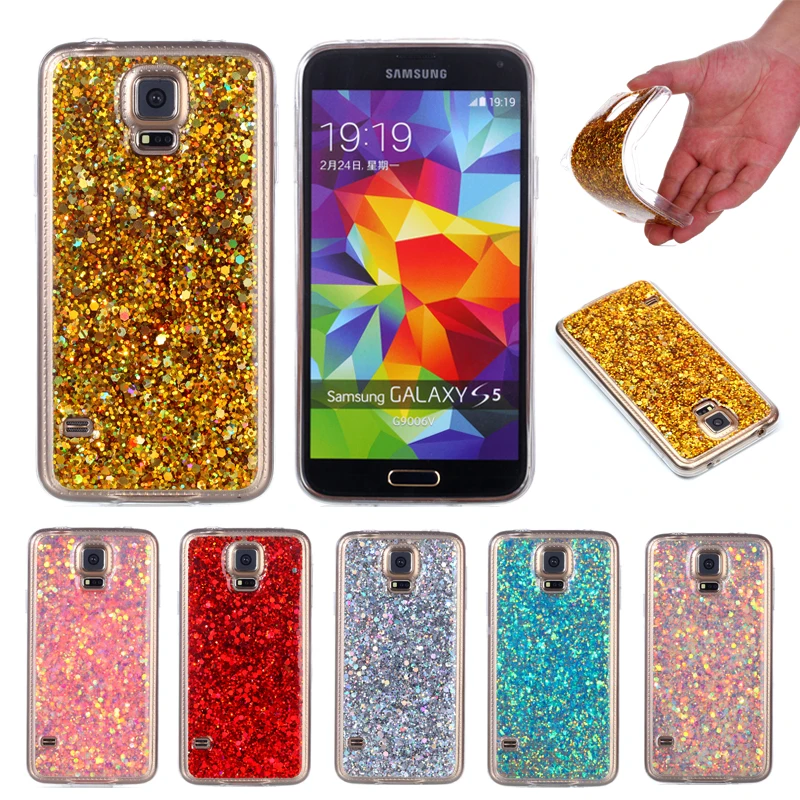 

For Samsung S5 G900 I9600 Case Colored Shiny Glitter Silicone TPU Gel Soft Back Cover Case for Samsung Galaxy S5 G900a G900 5.1