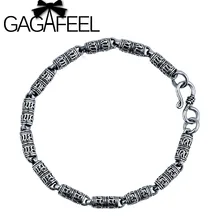 GAGAFEEL 100% Real de Plata de ley 925 Brazaletes de la Pulsera de Los Hombres para Femme Homme Hombres del Estilo Punky Joyería Fina Expedidor de La Gota