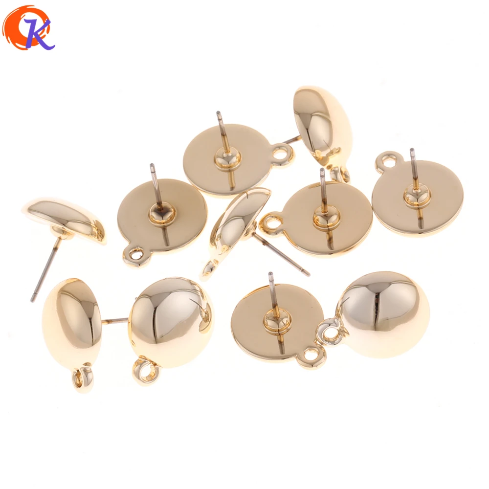 

Cordial Design 100Pcs/Lot 14*17MM Gold Color Semicircle Shape Plastic Earrings Base Accessories For Hand Made Earring Findings