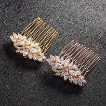 SLBRIDAL высокое качество кольцо с фианитом свадебный гребень для волос свадебный CZ Тиара головной убор аксессуары для волос подружки невесты женская мода