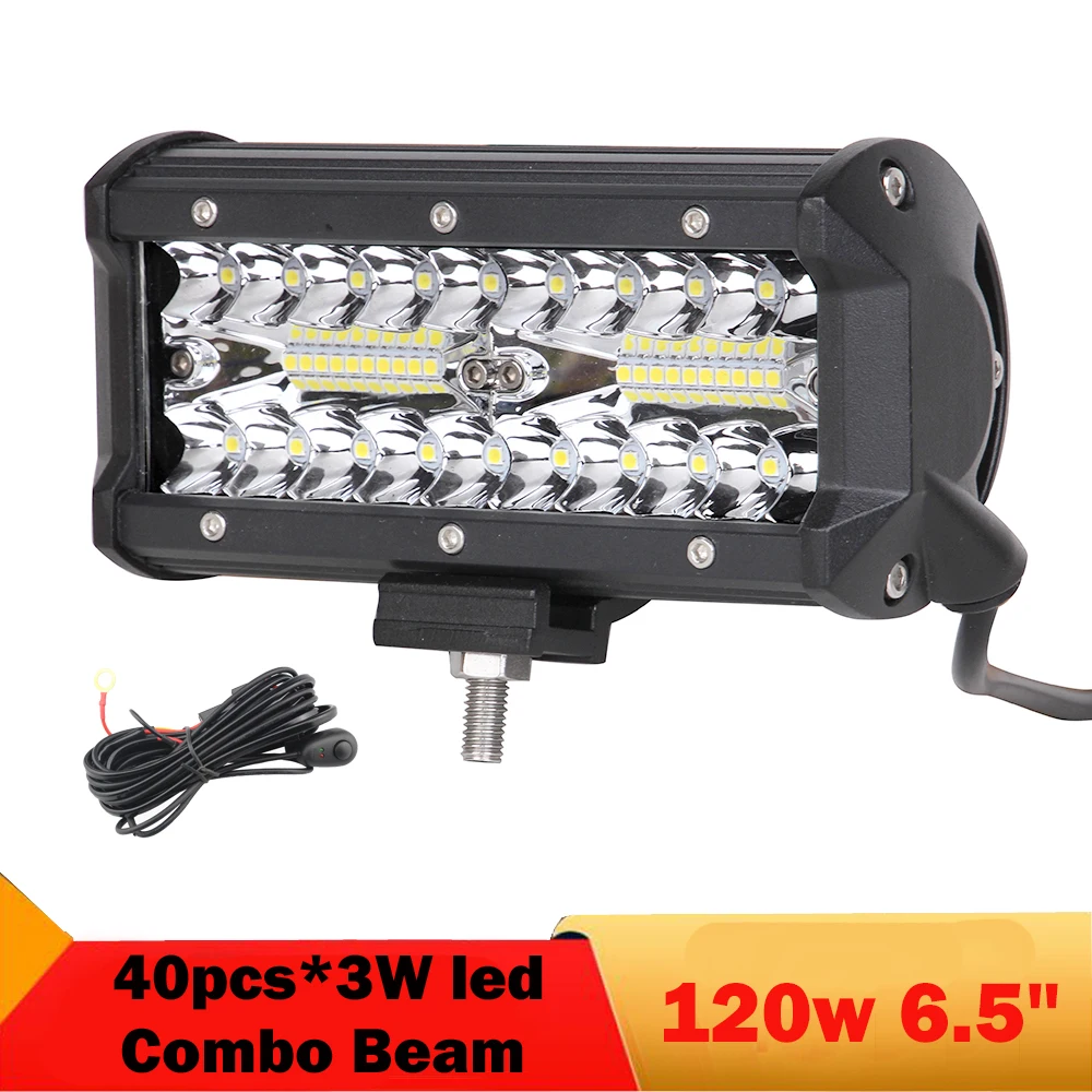 

120W LED Light Bar Combo Offroad Tri-Row LED Light Work Light Driving Fog Lights Headlight Car Tractor Truck 4x4 SUV ATV 12V 24V