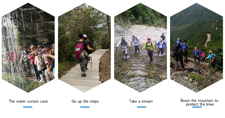 Ajudante para Caminhadas a pé Trekking de 62 Pack Canes Varas Pólos Cm-135 cm Ajustável Forte & Leve Alpenstocks Bom Subida 2-pc 11 High Quality Esporte e Lazer