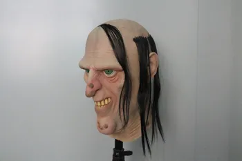 

Gray Devil Full Head Ghostly Zombie Terror Head Rotting Original Wizard Face Latex Mask