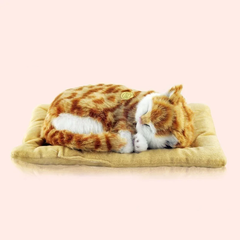 LIBLO Lifelike Breathing Sleeping Cat Belly Moves Up and Down