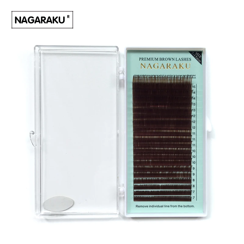 Коричневые Ресницы NAGARAKU 20 линий 7 ~ 15 мм высококачественные норковые ресницы для