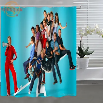 

Mondern popular glee Shower Curtain Fabric polyester Custom Shower Curtain With Hooks H0328&27x