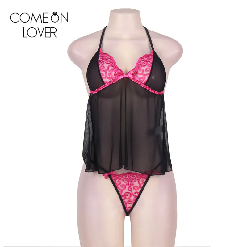 Comeonlover Регулируемый 3XL/5XL большой размер черное нижнее белье сексуальный