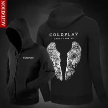 Мода Coldplay Ghost Stories обложки альбома Толстовки Капюшоном Толстовки Свободные Верхняя Одежда Симпатичные Unisex Хлопок Молния Пальто