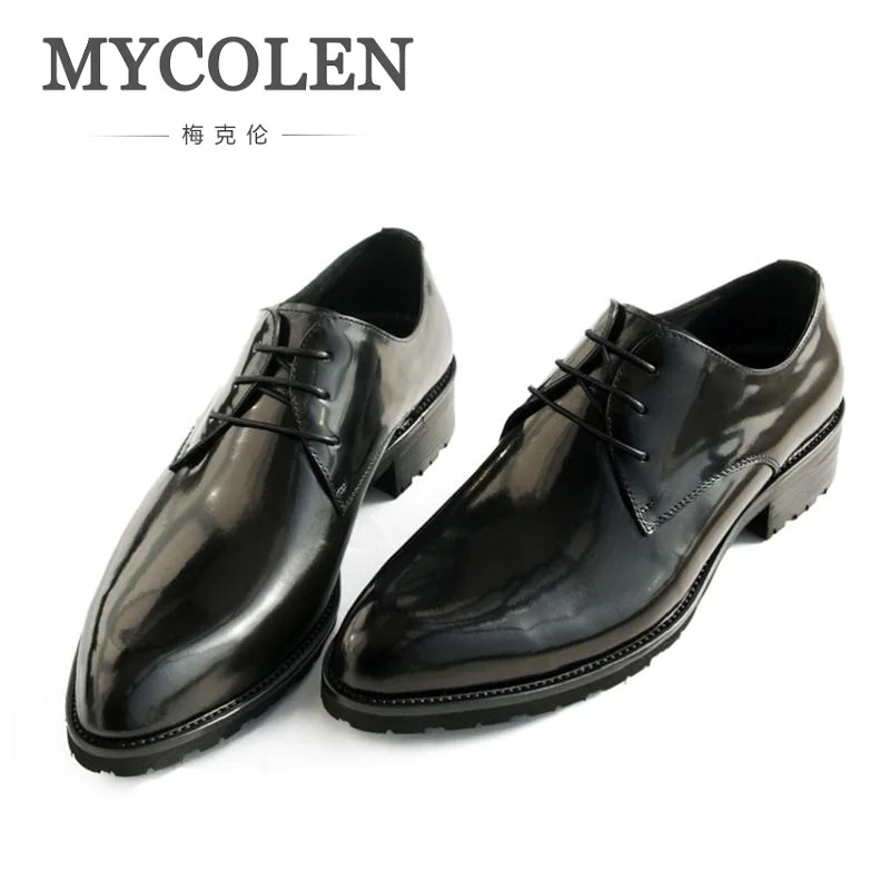 

MYCOLEN Breathable Men Formal Shoes Pointed Toe Patent Leather Black Oxford Shoes Men Dress Shoes Business Men's Footwear