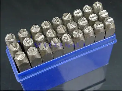 

1pcs 12.5mmDia Super Hard Steel Alphabet Emboss Punch 27 in 1 Letter Stamp Set