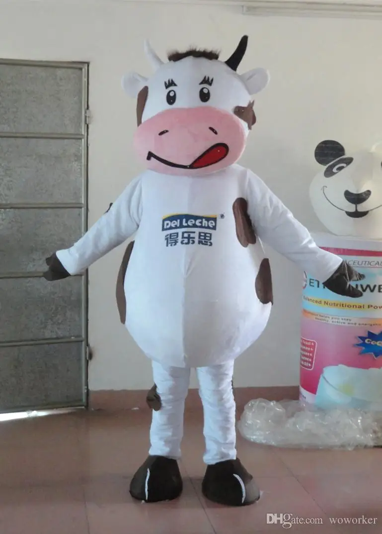 

ohlees actual real picture Cut Cow Mascot Suit Adult Size Mascot Costume Adult Size Outfit Plush Doll Fancy Dress