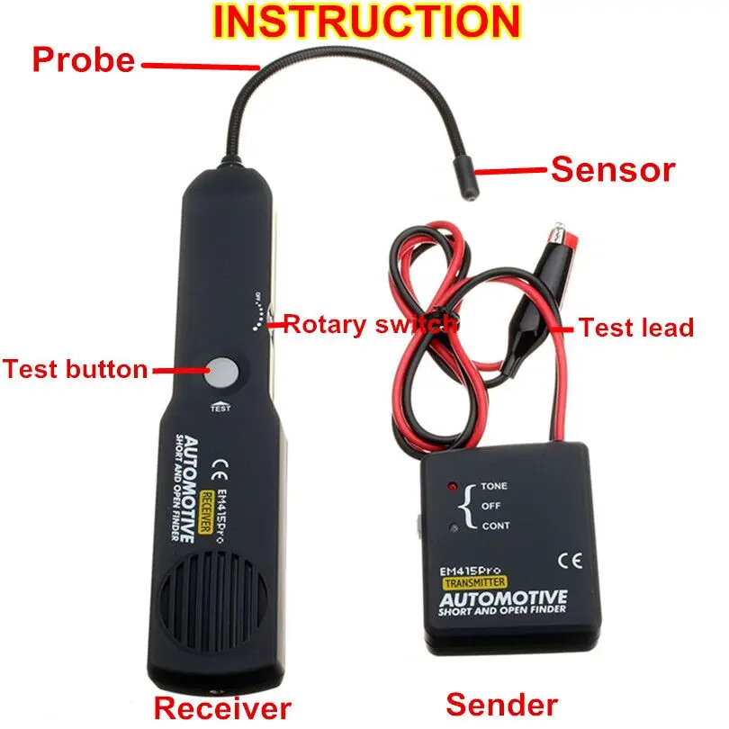 Automotive short&open circuit Finder Tester Cable Wire Tracer EM415PRO Car Short Circuit Detector EM415 PRO detector Track sensor for temperature gauge