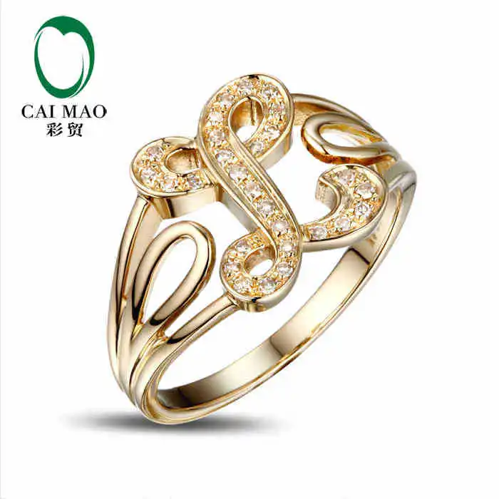 Обручальное кольцо CaiMao 14KT/585 желтое золото 0 12 карат обручальное с бриллиантами