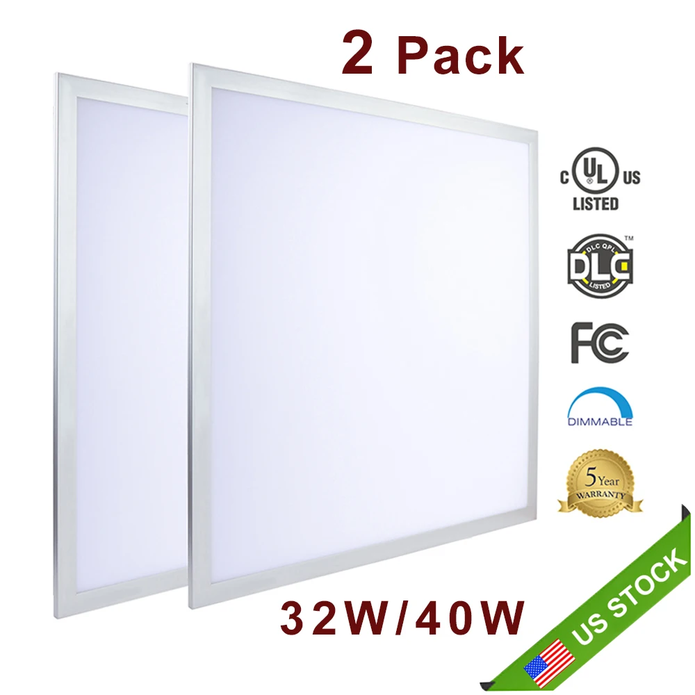 

LED Panel Lights 130LM/W 32W 600x600mm Led Ceiling Panel Light 2x2ft Led Lamps AC110-277V Indoor LED Ceiling Panels + US STOCK