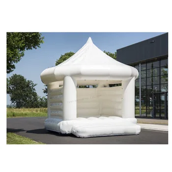 

5x5x4.7mH white inflatable bouncy castle for wedding party white wedding bounce house for adults kids yard outdoor event bouncer
