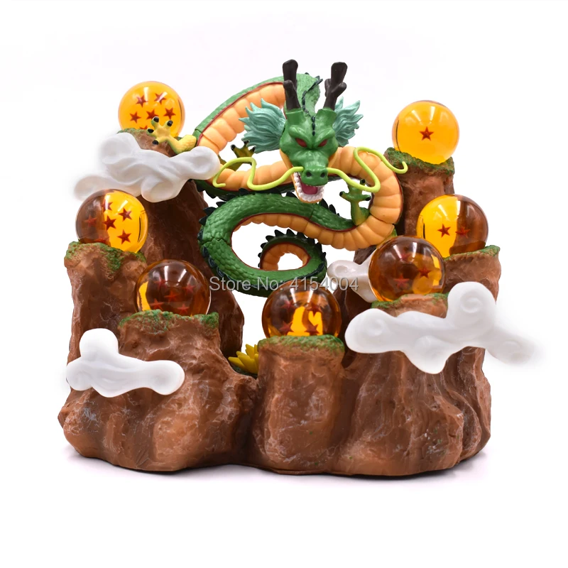 В стиле аниме «Драконий жемчуг зет Shenron Shenlong+ горный подставка+ 7 Хрустальные шары с рисунками из комикса «Жемчуг дракона», ПВХ игрушки фигурку модель куклы