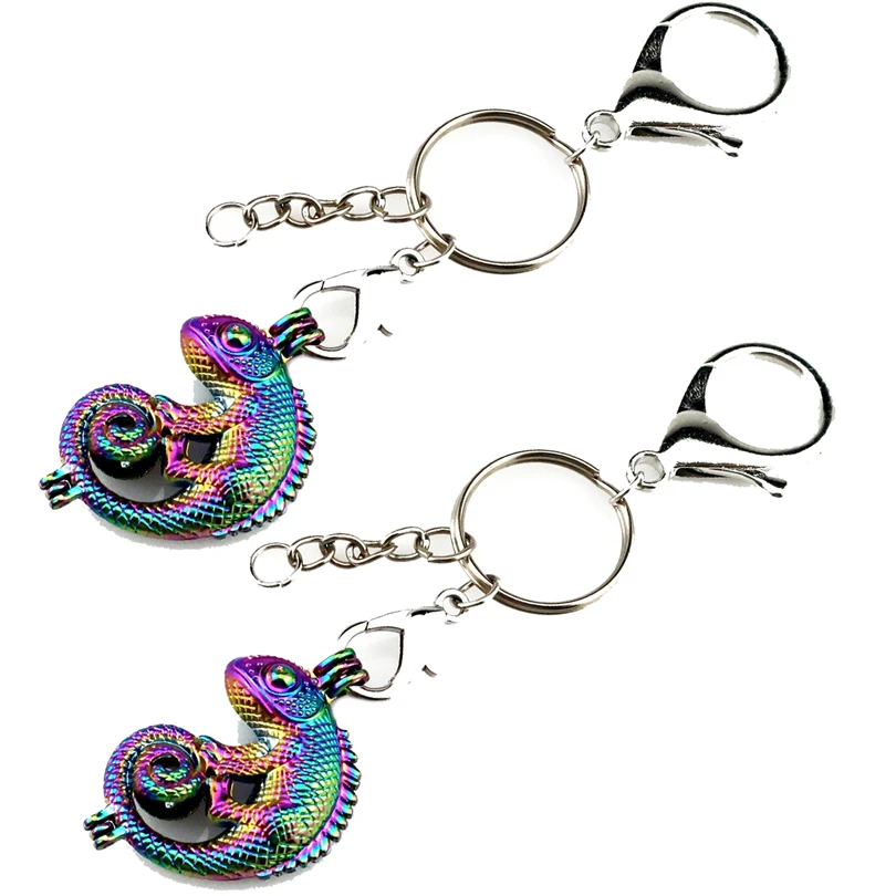 Key Chains Keychain Silver Plated Key Ring Clasp with Square Beads Cage Y246 