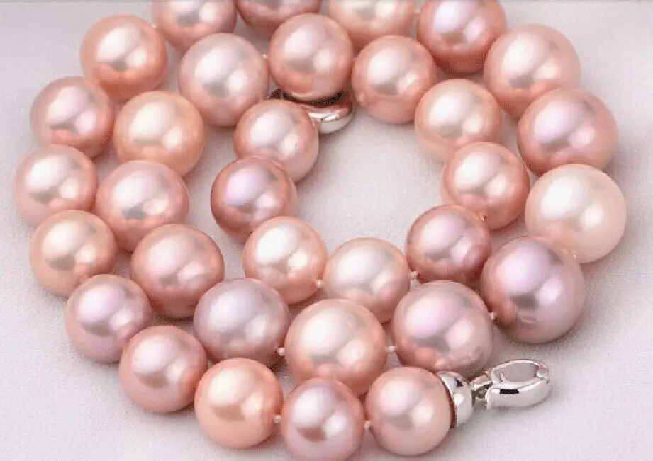 

Free Shipping >>>>> HUGE18"12-14MM SOUTH SEA ROUND NATURAL LAVENDER PEARL NECKLACE