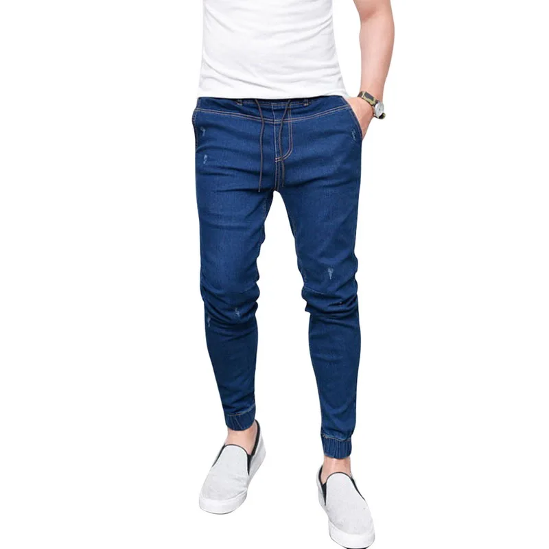 Puimentiua мужские обтягивающие джинсы, длинные узкие джинсовые штаны, брендовые Осенние Зимние Повседневные облегающие джинсы с эластичной резинкой на талии