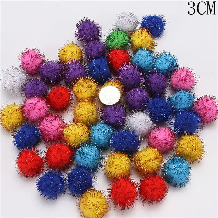 glitter poms 3-3cm