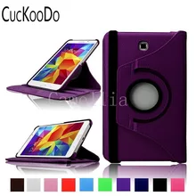 CucKooDo 200 шт./лот 360 Вращающийся градусов вращающийся стенд PU кожаный Смарт чехол для Samsung Galaxy Tab 4 7 дюймов SM-T230NU