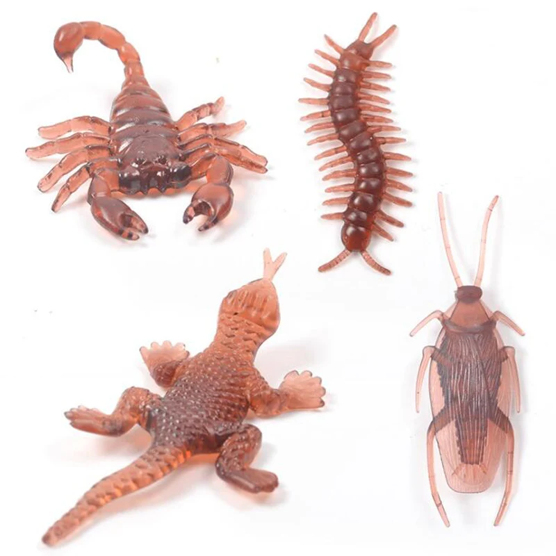 

8PCS Simulation Halloween Party Simulation Plastic Fake Insects Whole Man Prank Tricky Toys Scared Little Strong Gecko Scorpion