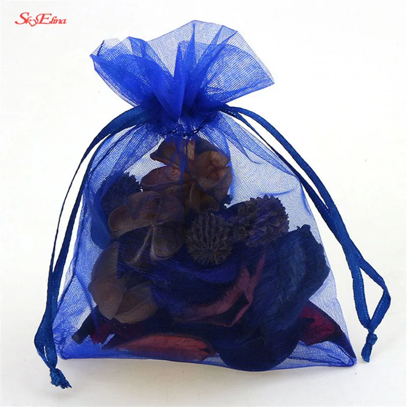 100PCS/lot Organza Bags  8*11CM Pouches Favor Wedding Christmas Gift Bag Jewelry Packaging Bags & Pouches  organza bags small 7Z