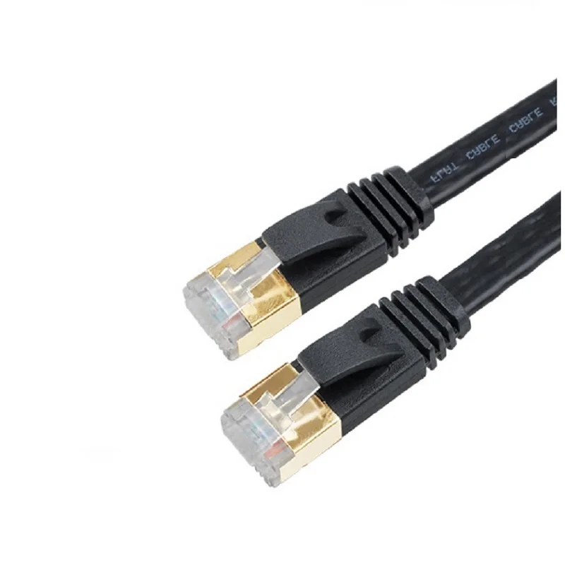 0.5m 2m 3m 1.5ft 5ft 10ft 6ft 3FT 1M CAT7 RJ45 Patch flat Ethernet LAN Network Cable For Router Switch gold plated 07