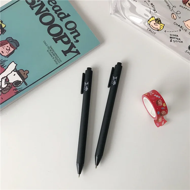 

Ins Cartoon Shi Nu Than Printing Press Signature Pen Neutral Black Write Stiff-haired Writing Brush 0.5mm Student Stationery