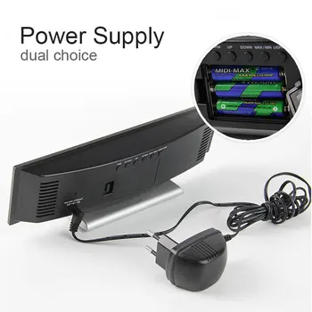 

LED Display Electronic Alarm Clock Desk European Temperature Humidity Clock Electronic Battery Home Digita LCD Big Large Screen