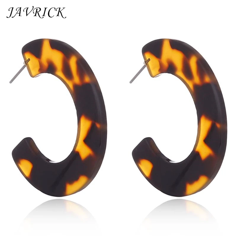 

Acrylic Marbled Earring Leopard Round Hoop Earrings Women Tortoise Shell Jewelry