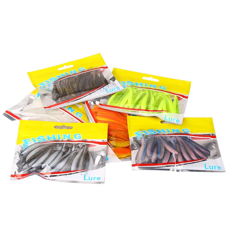 New Soft Lure Two-tone T-tail 1.9g/6.5cm 20/pcs Lure Soft Bait Wobblers Worm Fake Bait Bionic Fish Bait Fishing Gear jooyoo