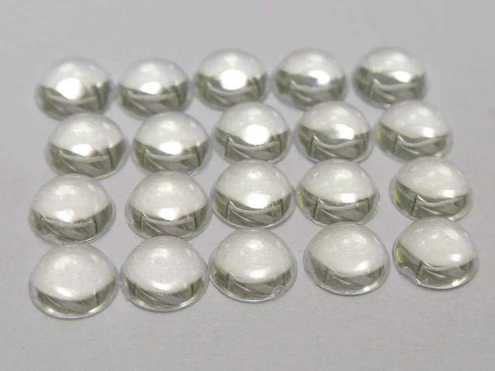

200 Transparent Clear Acrylic Flatback Round Cabochon Smooth Half Ball 10mm