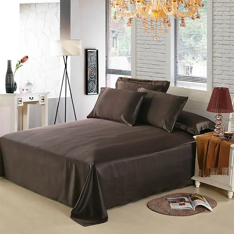 - Silk Flat Sheet 1pc 100 Mulberry Silk 19mm Seamless Solid Color Comfortable Customizable Size ls030019002