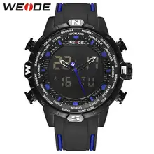 WEIDE Original Genuine Silicone LCD digital waterproof men's watch sport watches luxury brand clock saat fitness bracelet Black