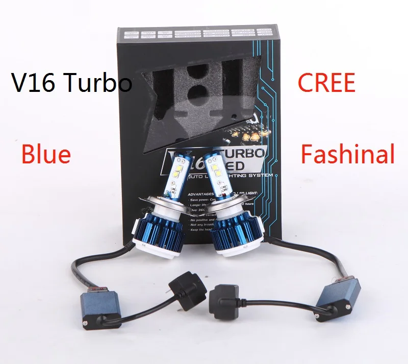 V16 турбо H4 9004 H4(H/L) новейший синий H13 9007 HB1 HB5 80 W/set 8000LM светодиодный комплект для